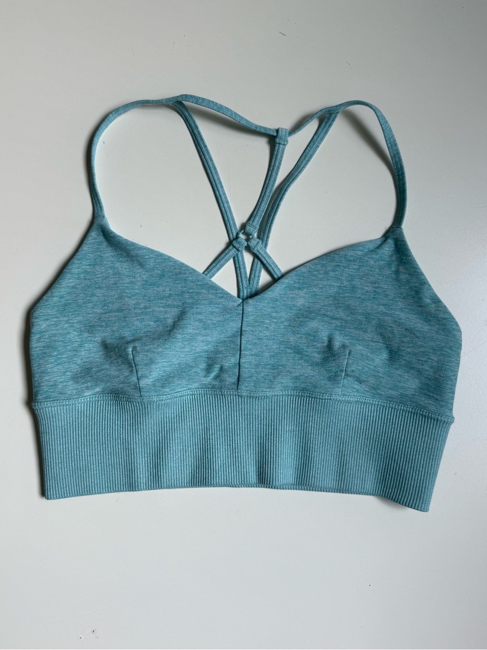 Alo Yoga Alosoft Lavish Bra Blue Quartz Heather Size Small